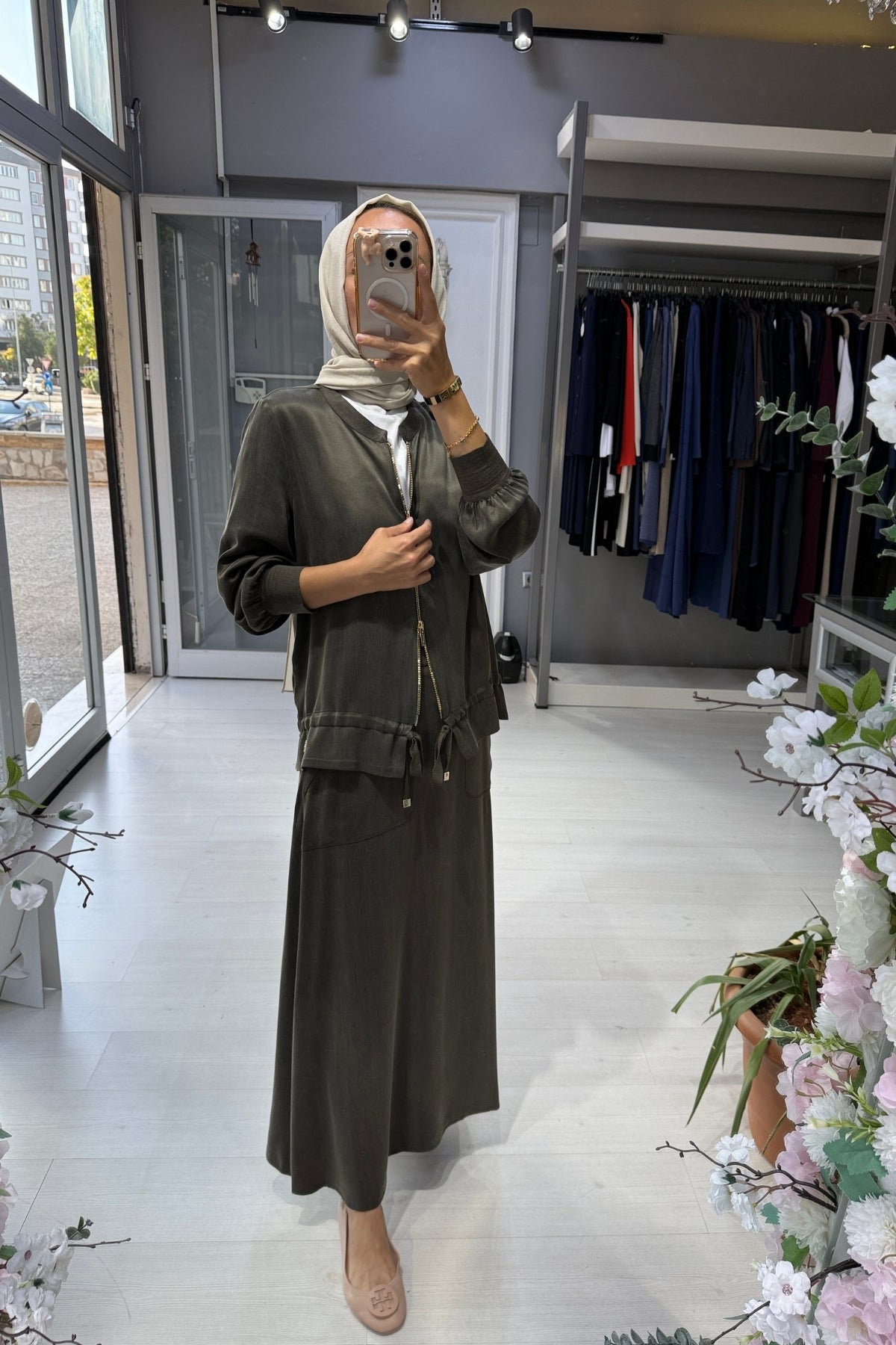 Miss Dalida Önü Fermuarlı Cupra Ceket