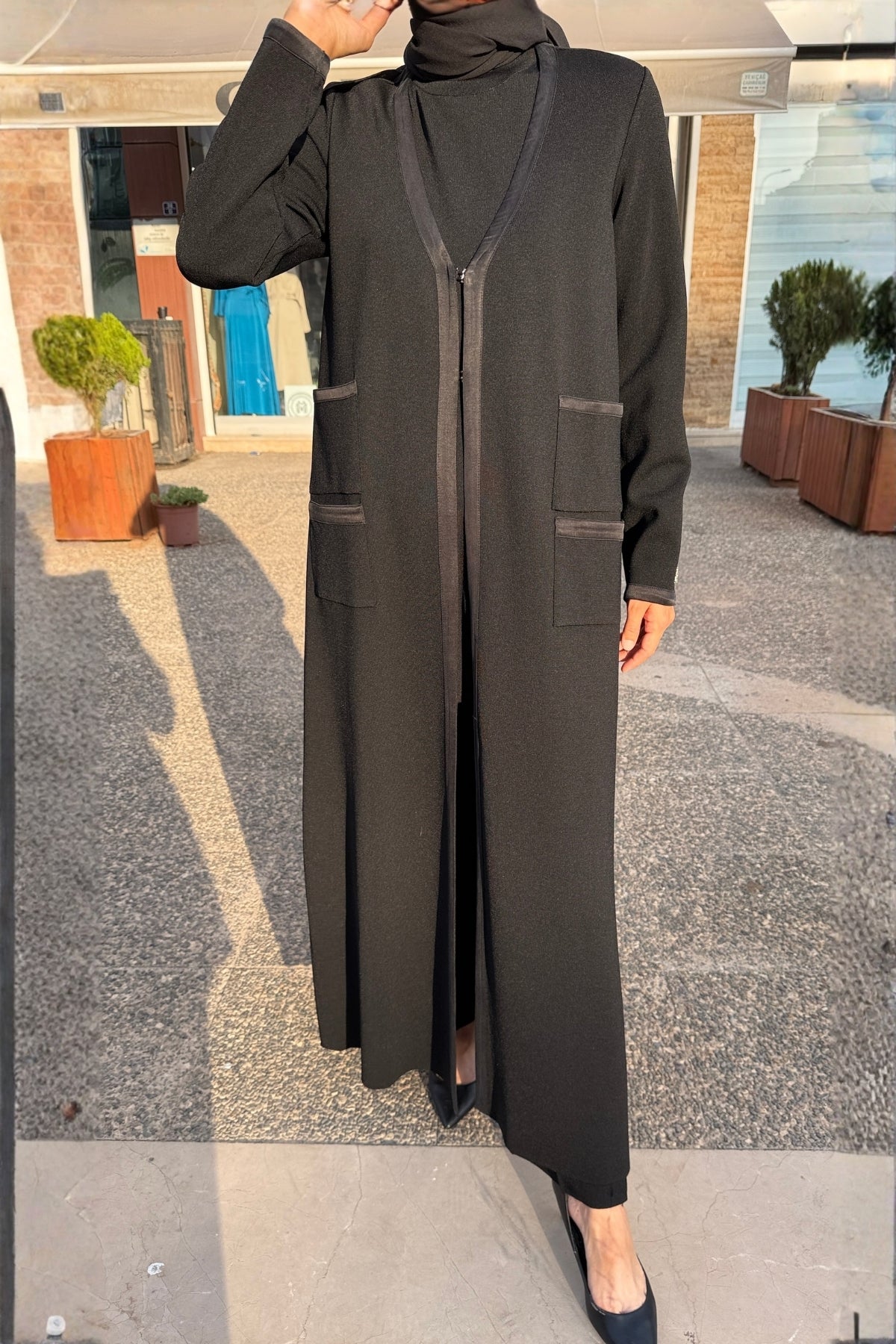 Miss Dalida Dört Cepli Triko Siyah Hırka