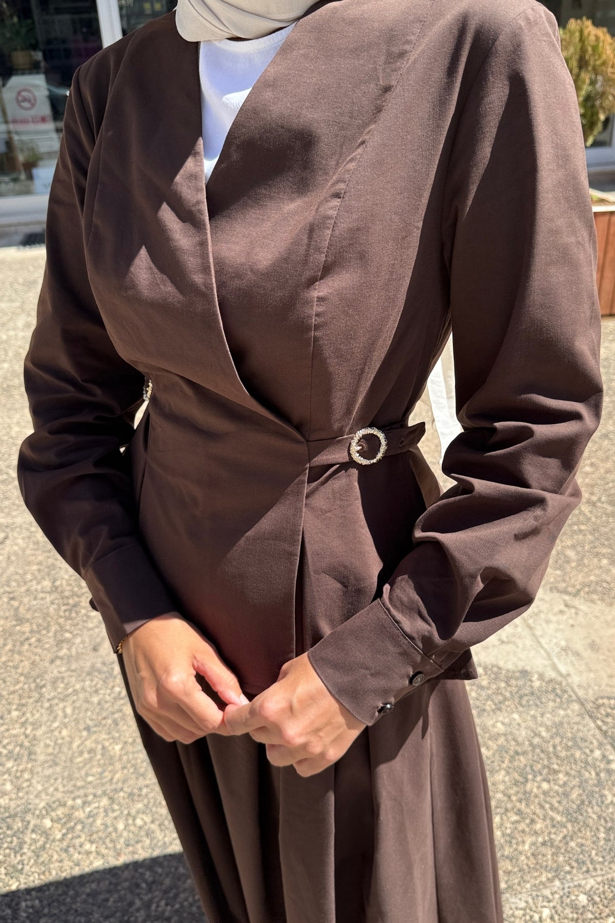 Exquise Kruvaze Yaka Uzun Kollu Slim Fit Gömlek