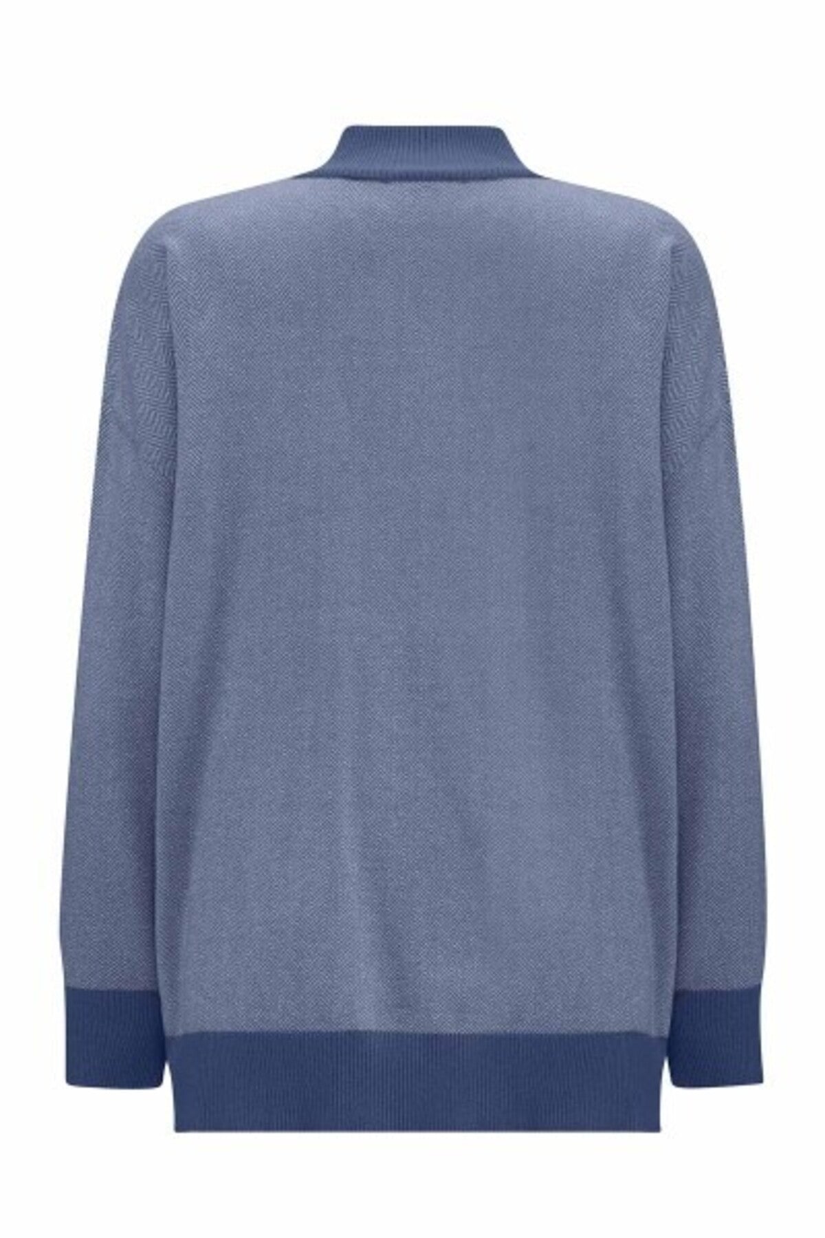 Miss Dalida Dik Yaka Fermuarlı Cepli Triko Ceket