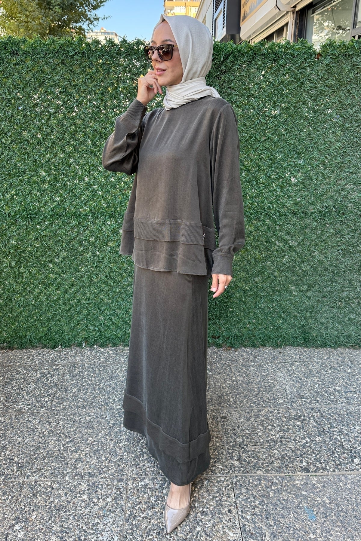 Miss Dalida Triko Detaylı Cupra Tunik