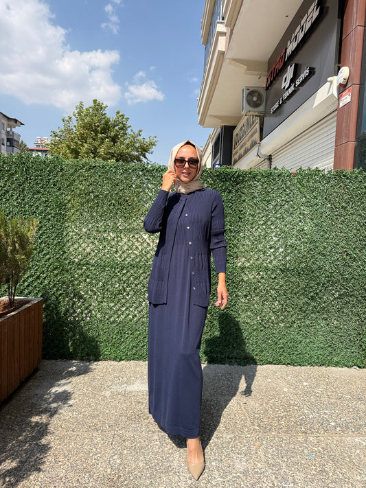 Miss Dalida 3260001 Örgü Teknikli Elbise Hırka Takım