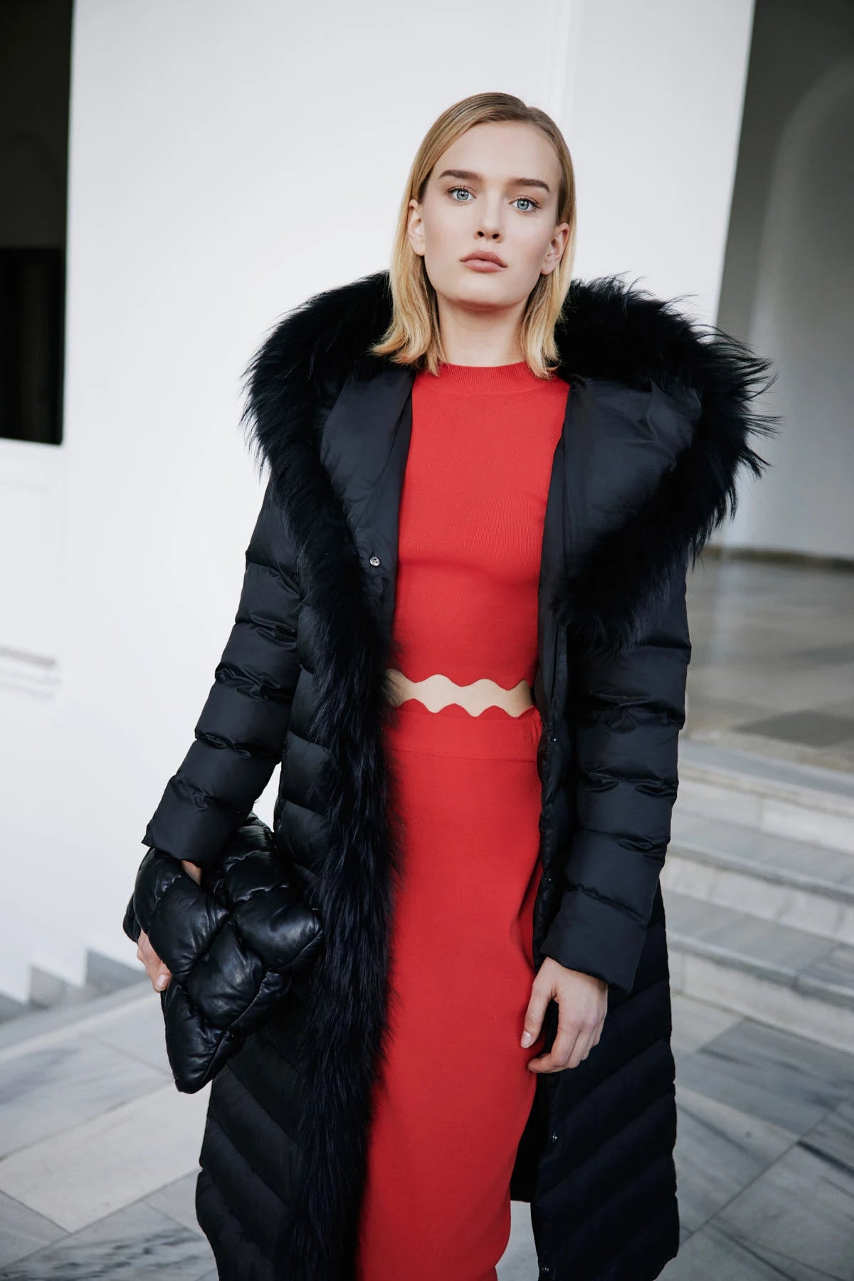 Womania Milano - Naturel Kürk Detaylı Mont