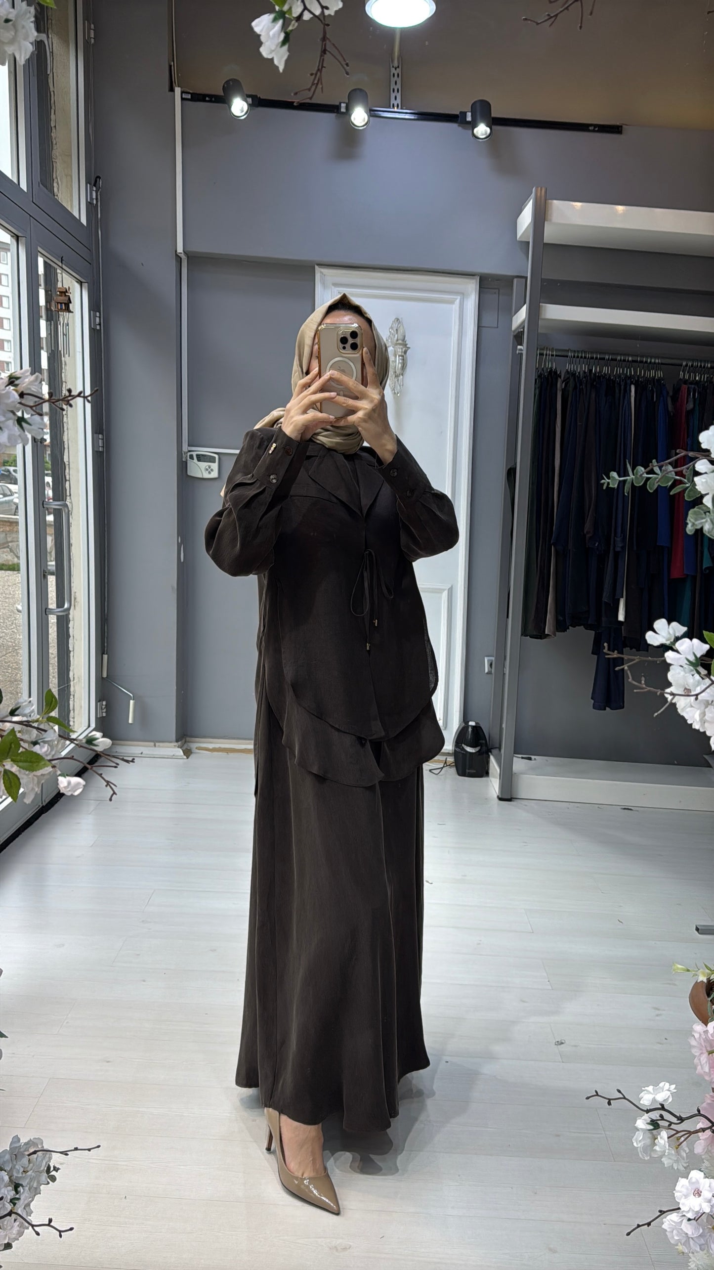 Miss Dalida Bağlama Detaylı Keten Ceket Elbise Takım