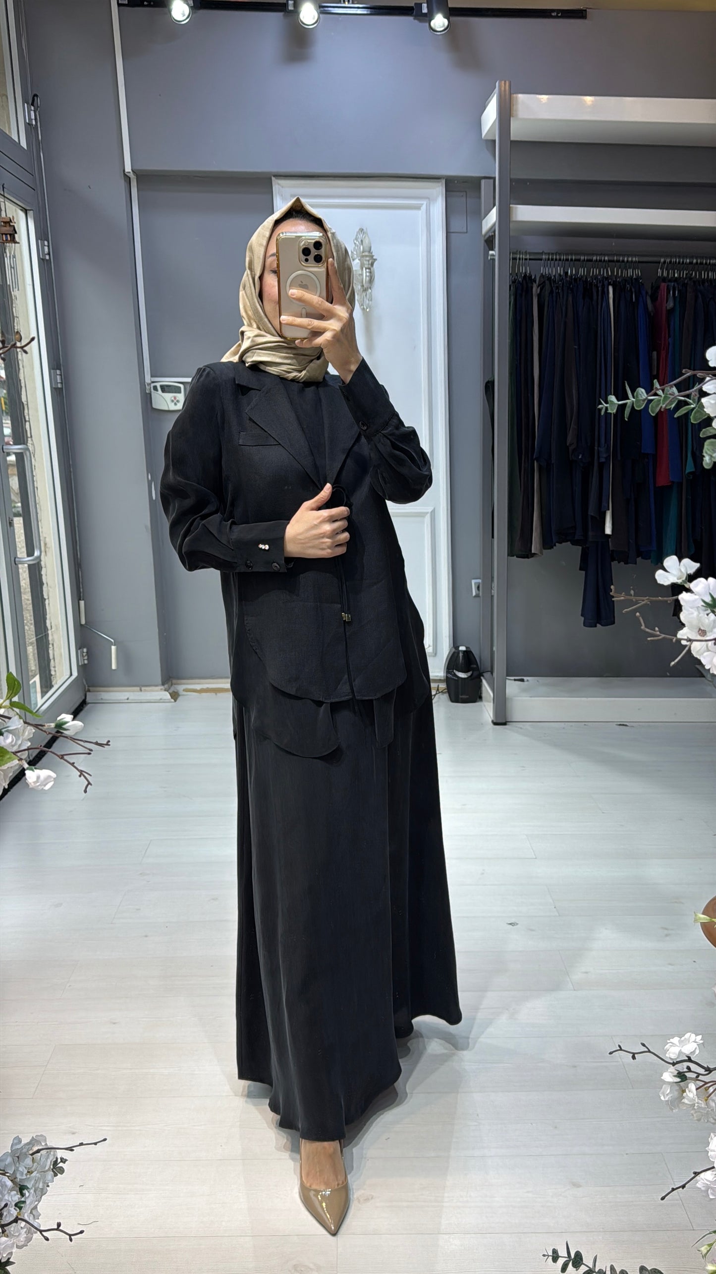 Miss Dalida Bağlama Detaylı Keten Ceket Elbise Takım