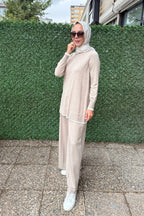 Miss Dalida Yakası Yırtmaçlı Triko Siyah Tunik