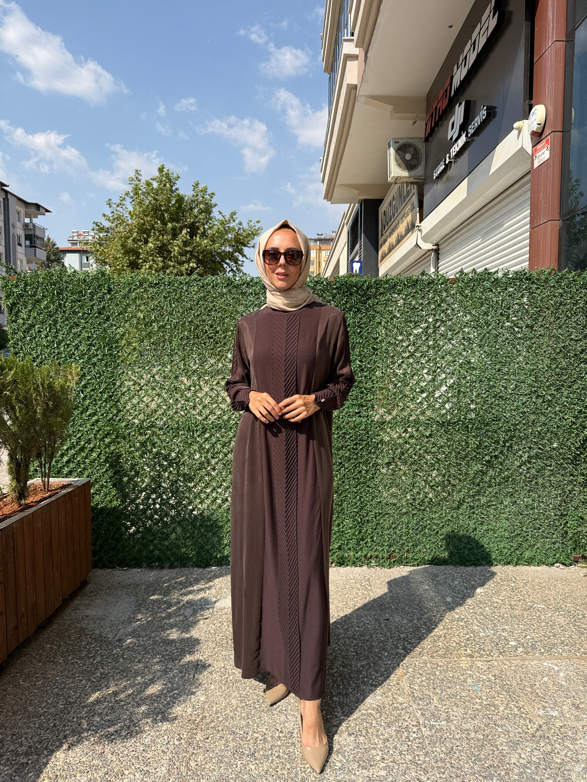 Miss Dalida 3264008 Balıksırtı Detaylı Uzun Elbise