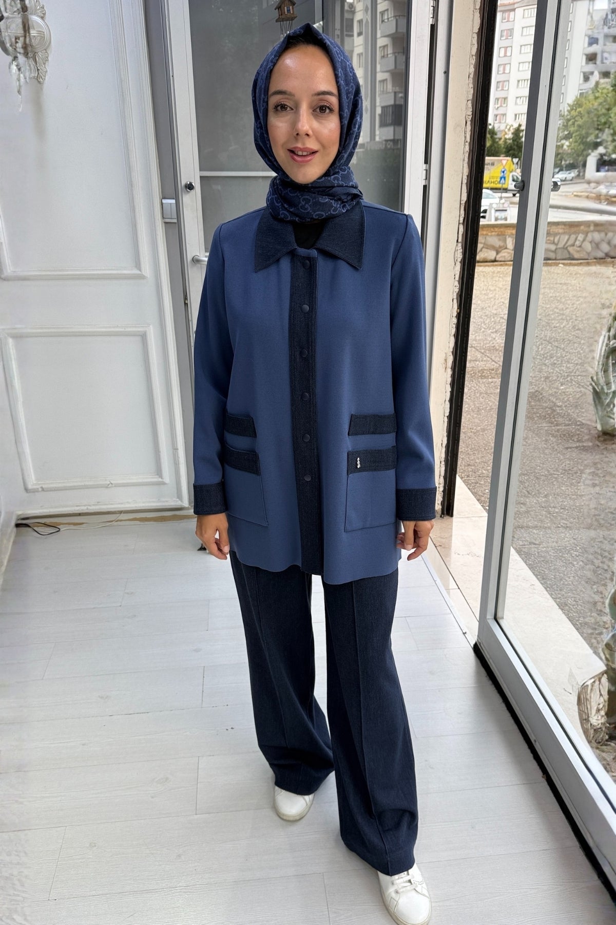 Miss Dalida Denim Detaylı Triko Ceket