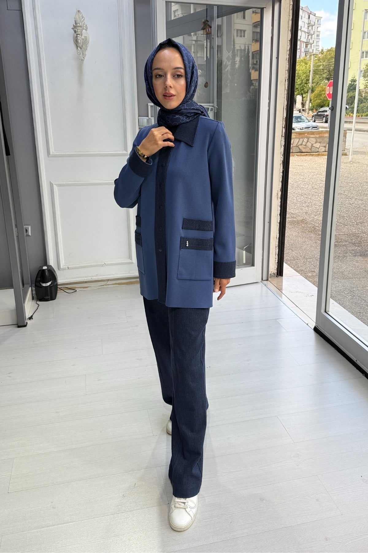Miss Dalida Denim Detaylı Triko Ceket