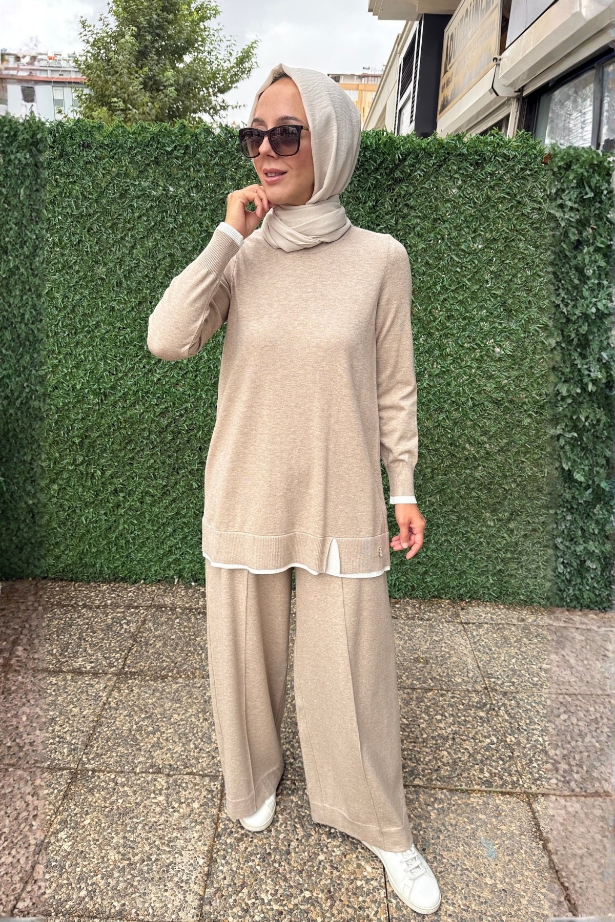 Miss Dalida Önü Dikişli Bol Paça  Pantolon