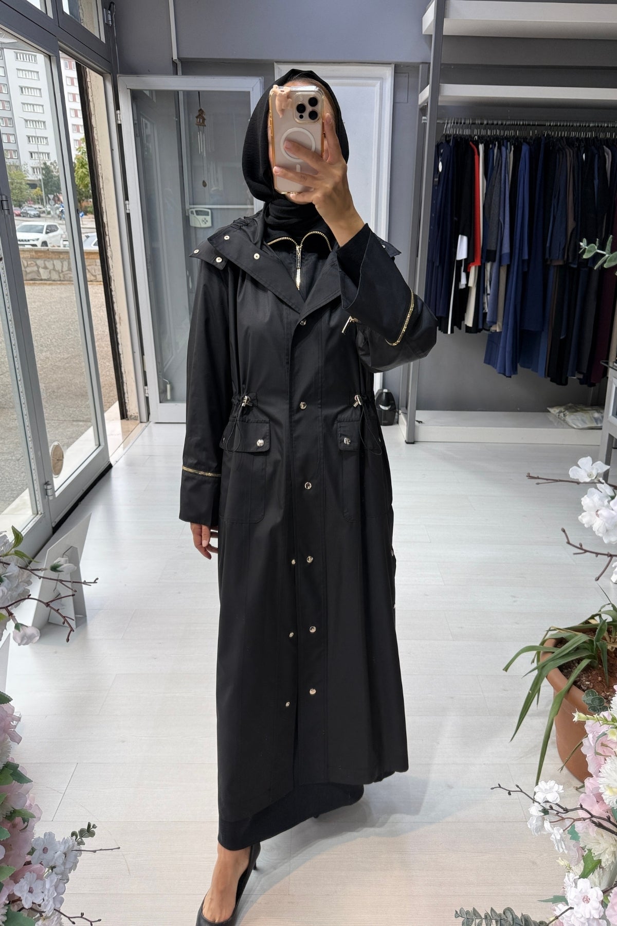 Miss Dalida Önden Çıtçıtlı ve Büzgülü Kap