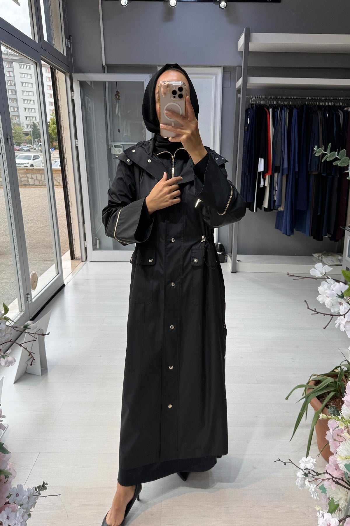 Miss Dalida Önden Çıtçıtlı ve Büzgülü Kap