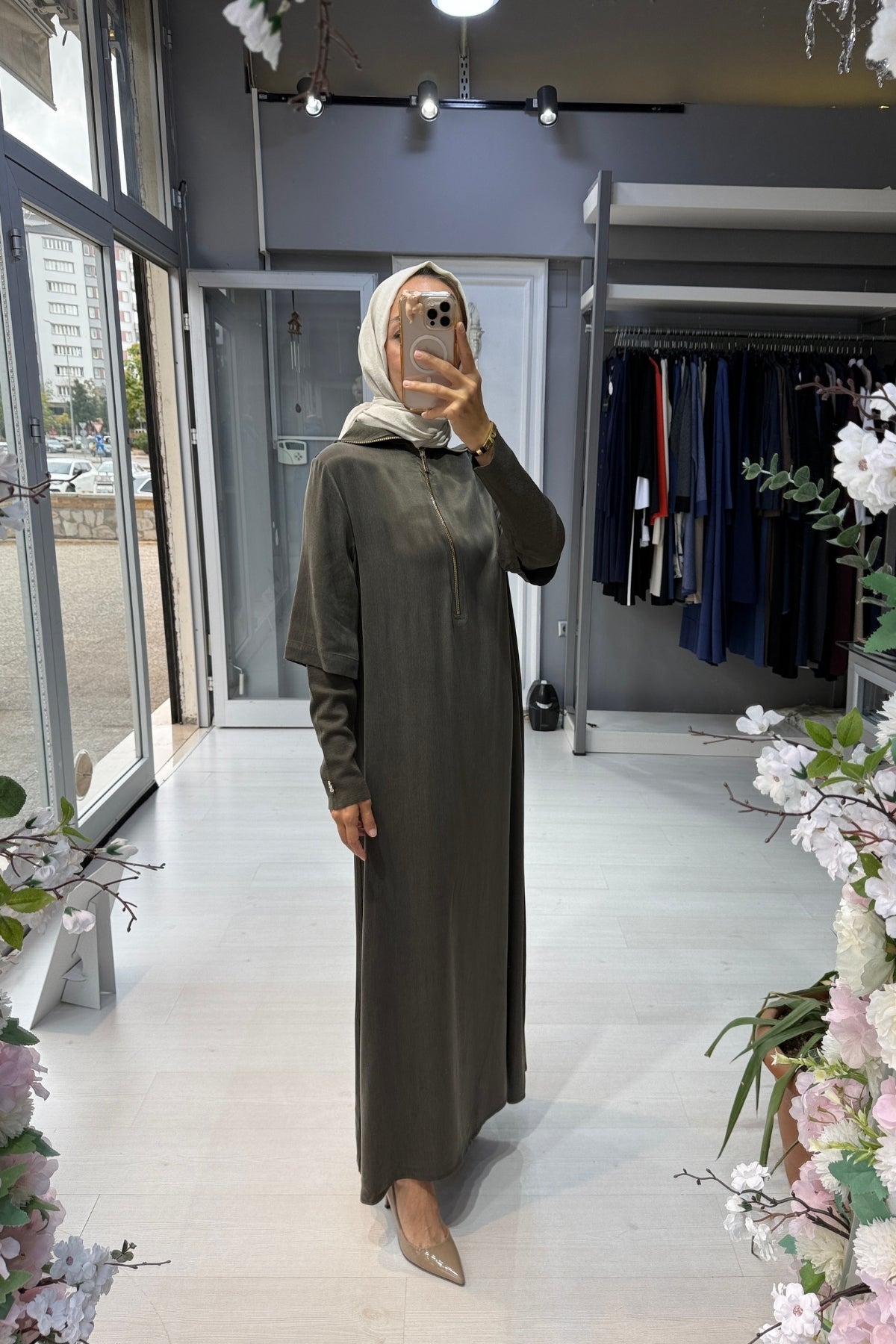 Miss Dalida Yakası Triko Cupro Elbise