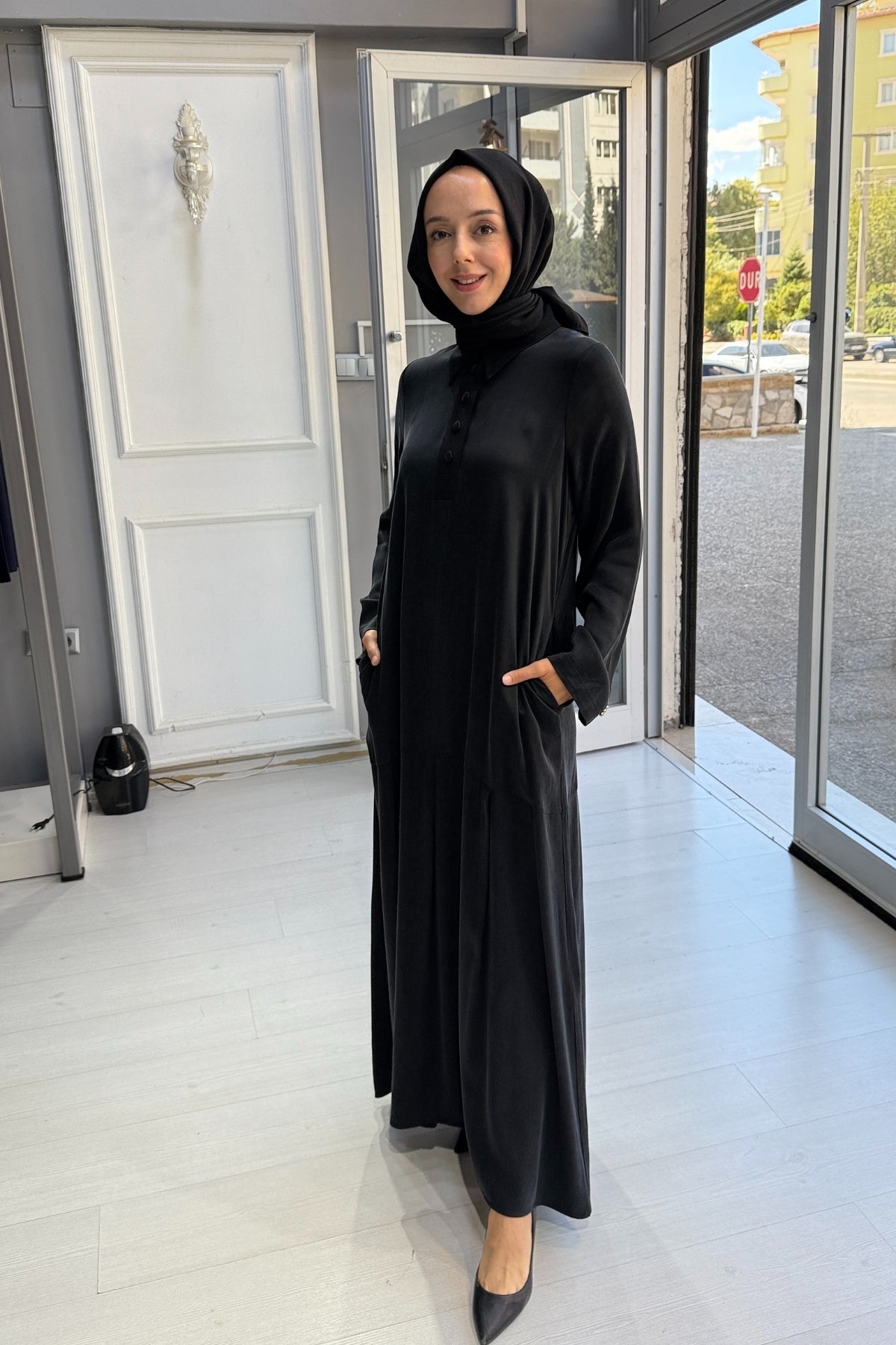 Miss Dalida Önden Düğmeli Cupra Elbise