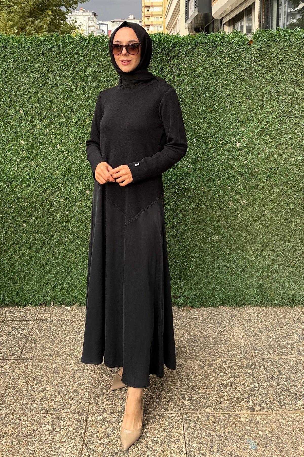 Miss Dalida Asimetrik Kesim Triko Cupro Elbise