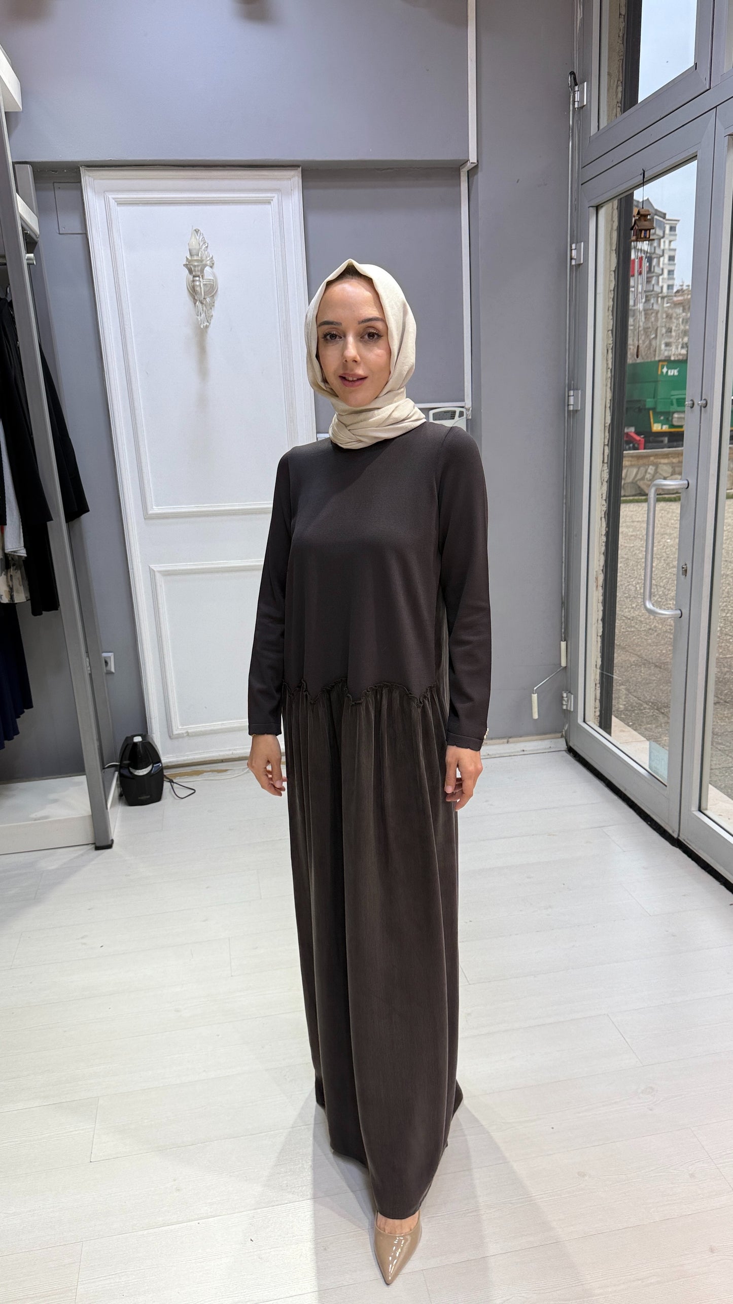 Miss Dalida Büzgü Detaylı Triko Cupro Elbise
