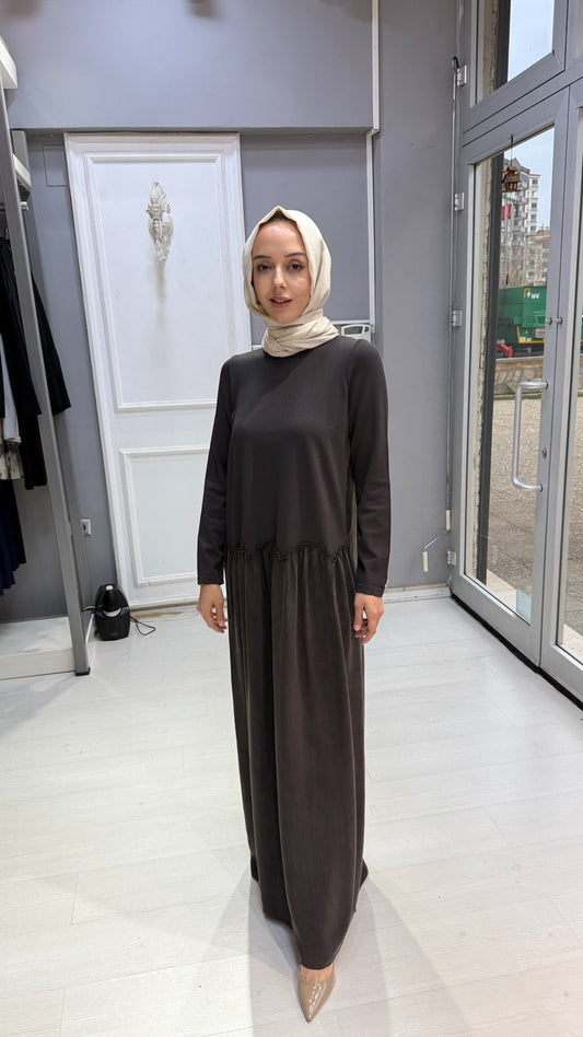 Miss Dalida Büzgü Detaylı Triko Cupro Elbise