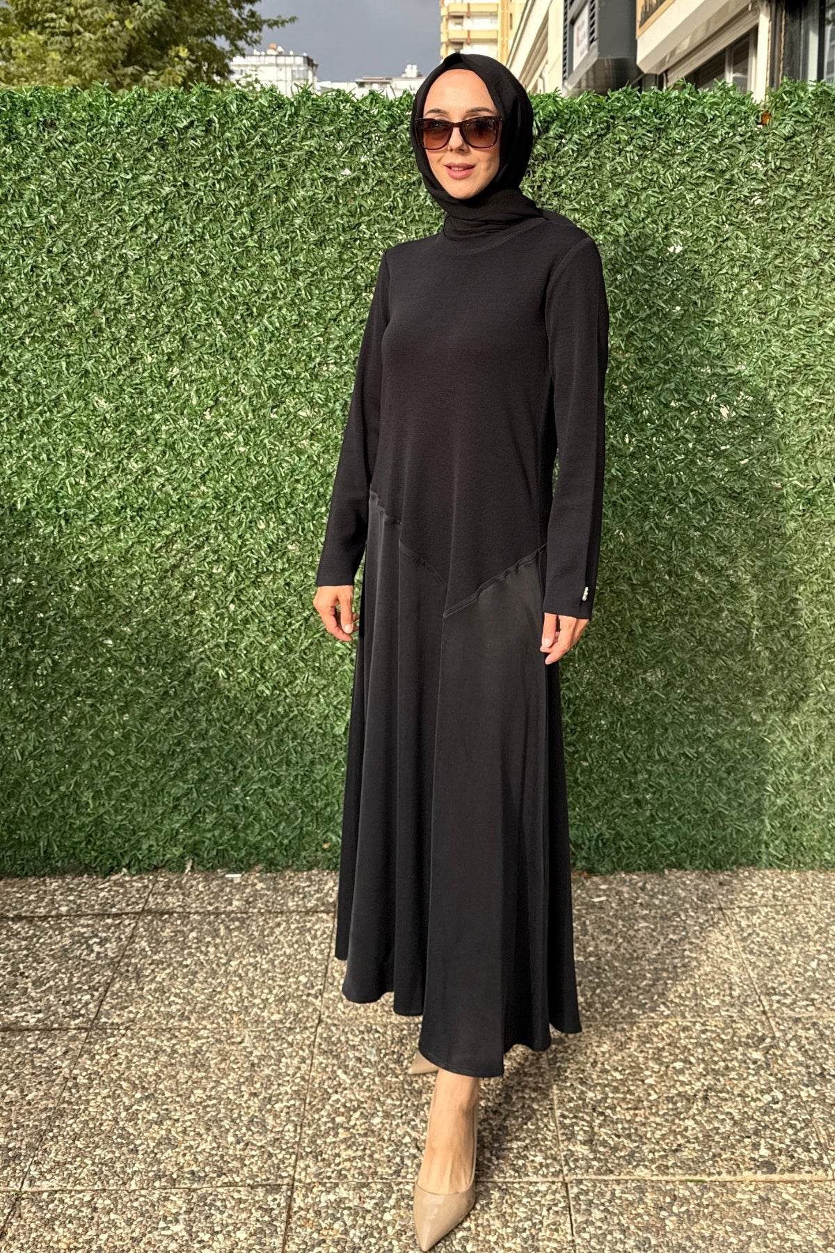 Miss Dalida Asimetrik Kesim Triko Cupro Elbise