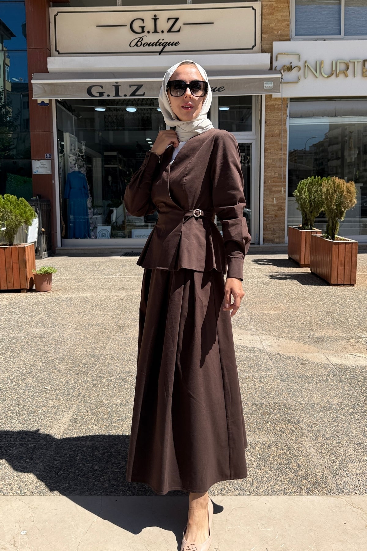 Exquise Kruvaze Yaka Uzun Kollu Slim Fit Gömlek