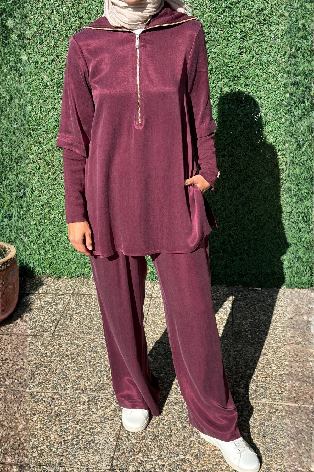 Miss Dalida Yakası Ve Kolları Triko Cupro Tunik