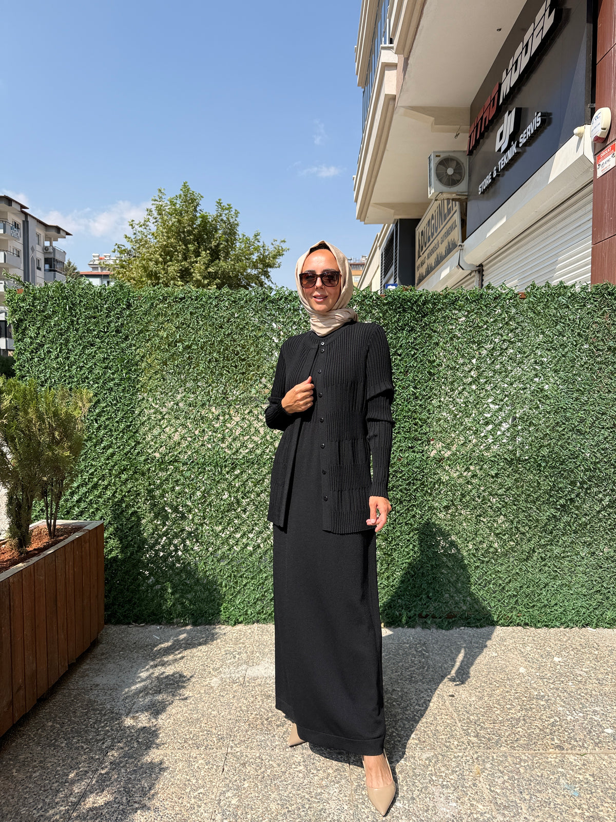 Miss Dalida 3260001 Örgü Teknikli Elbise Hırka Takım