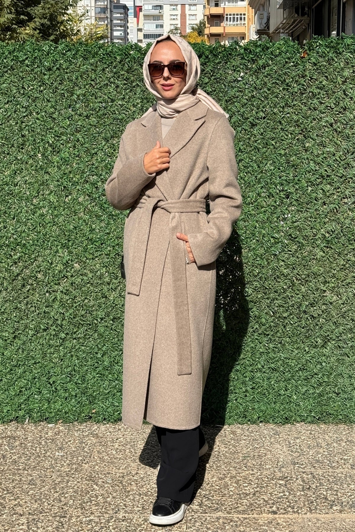 Miss Dalida Alpaka Kumaş Bej Kaban