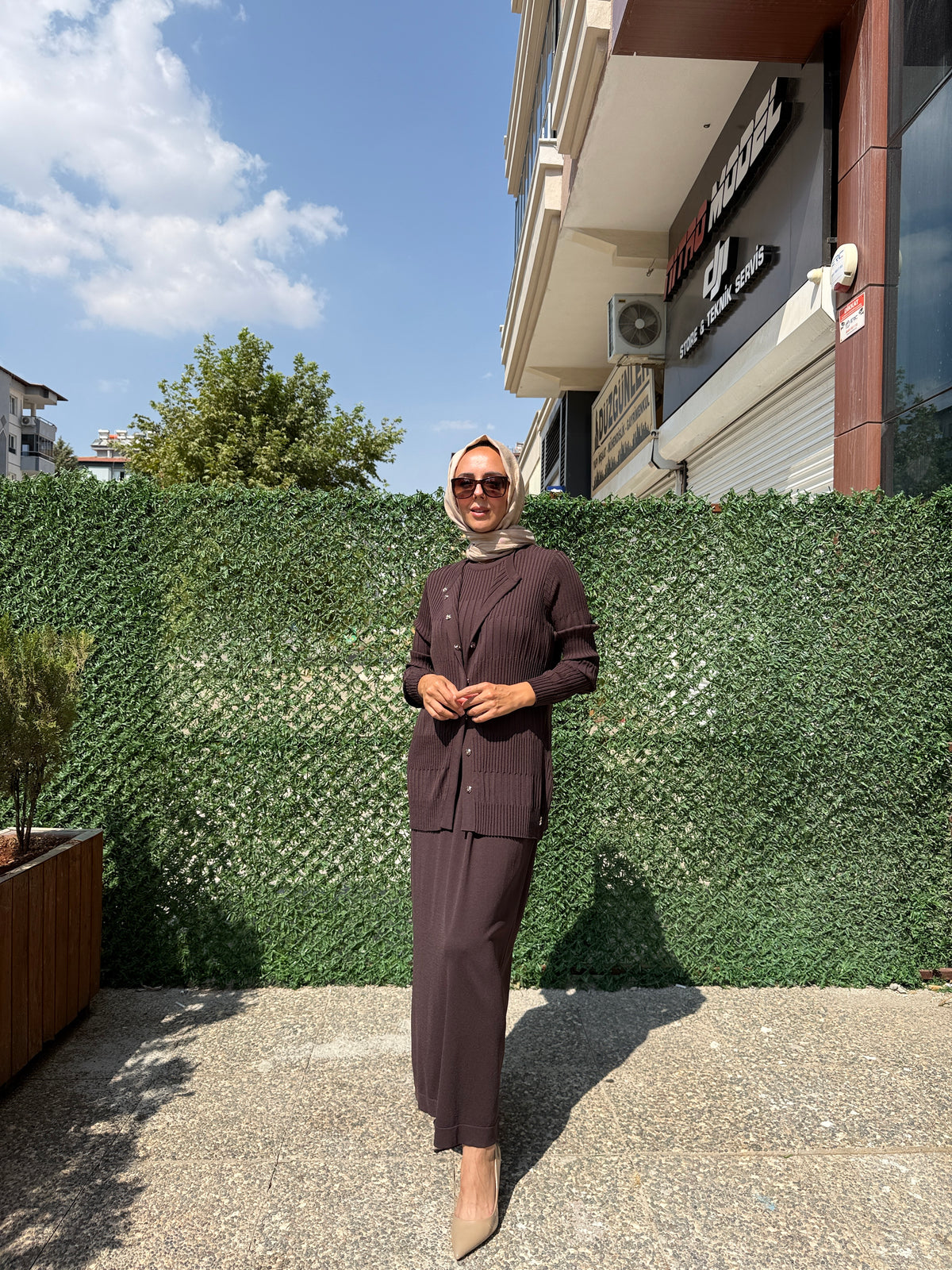 Miss Dalida 3260001 Örgü Teknikli Elbise Hırka Takım