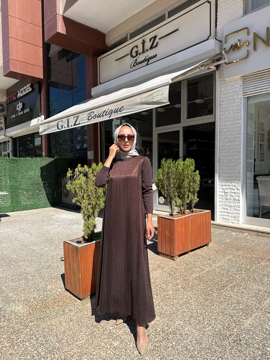Miss Dalida 3264401 Kendinden Desenli Cupra Elbise