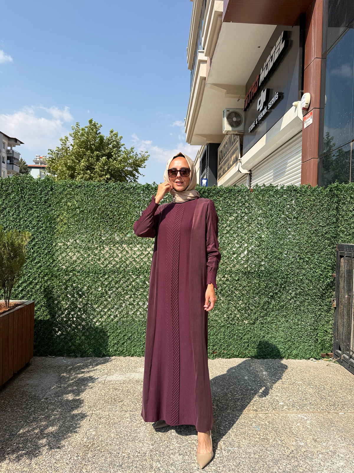 Miss Dalida 3264008 Balıksırtı Detaylı Uzun Elbise