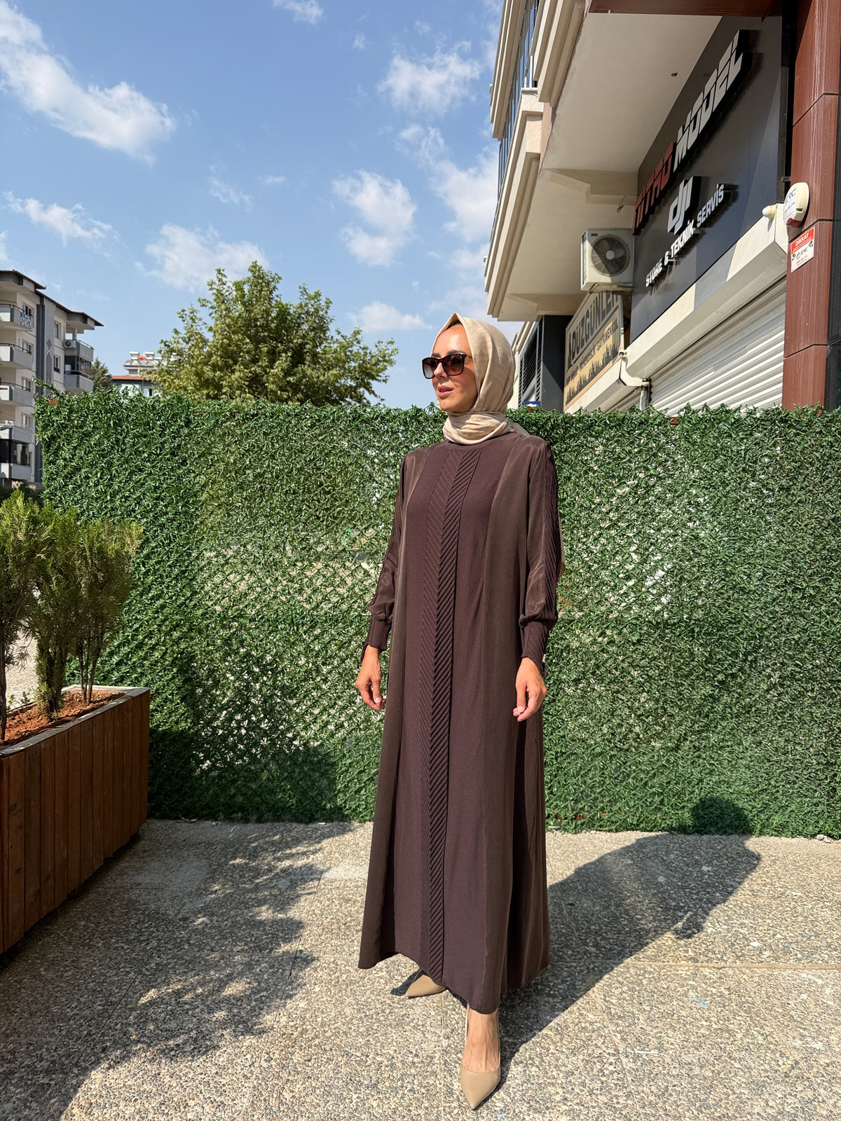 Miss Dalida 3264008 Balıksırtı Detaylı Uzun Elbise