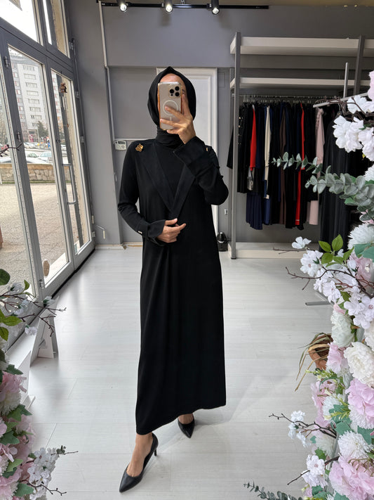 Miss Dalida Yaka ve Bilek Detaylı Triko Elbise