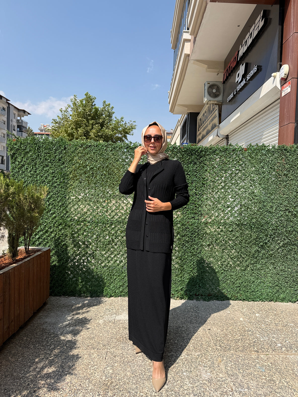 Miss Dalida 3260001 Örgü Teknikli Elbise Hırka Takım