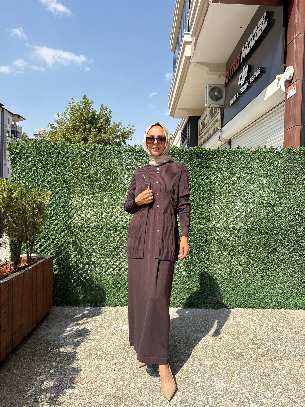 Miss Dalida 3260001 Örgü Teknikli Elbise Hırka Takım