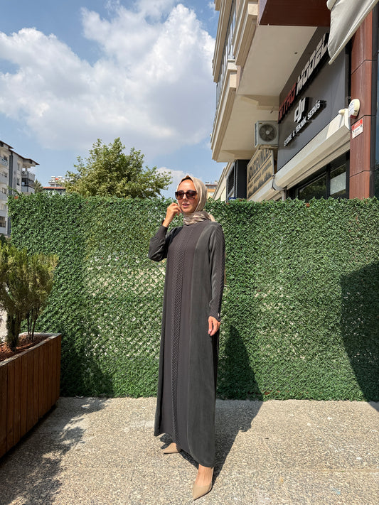 Miss Dalida 3264008 Balıksırtı Detaylı Uzun Elbise