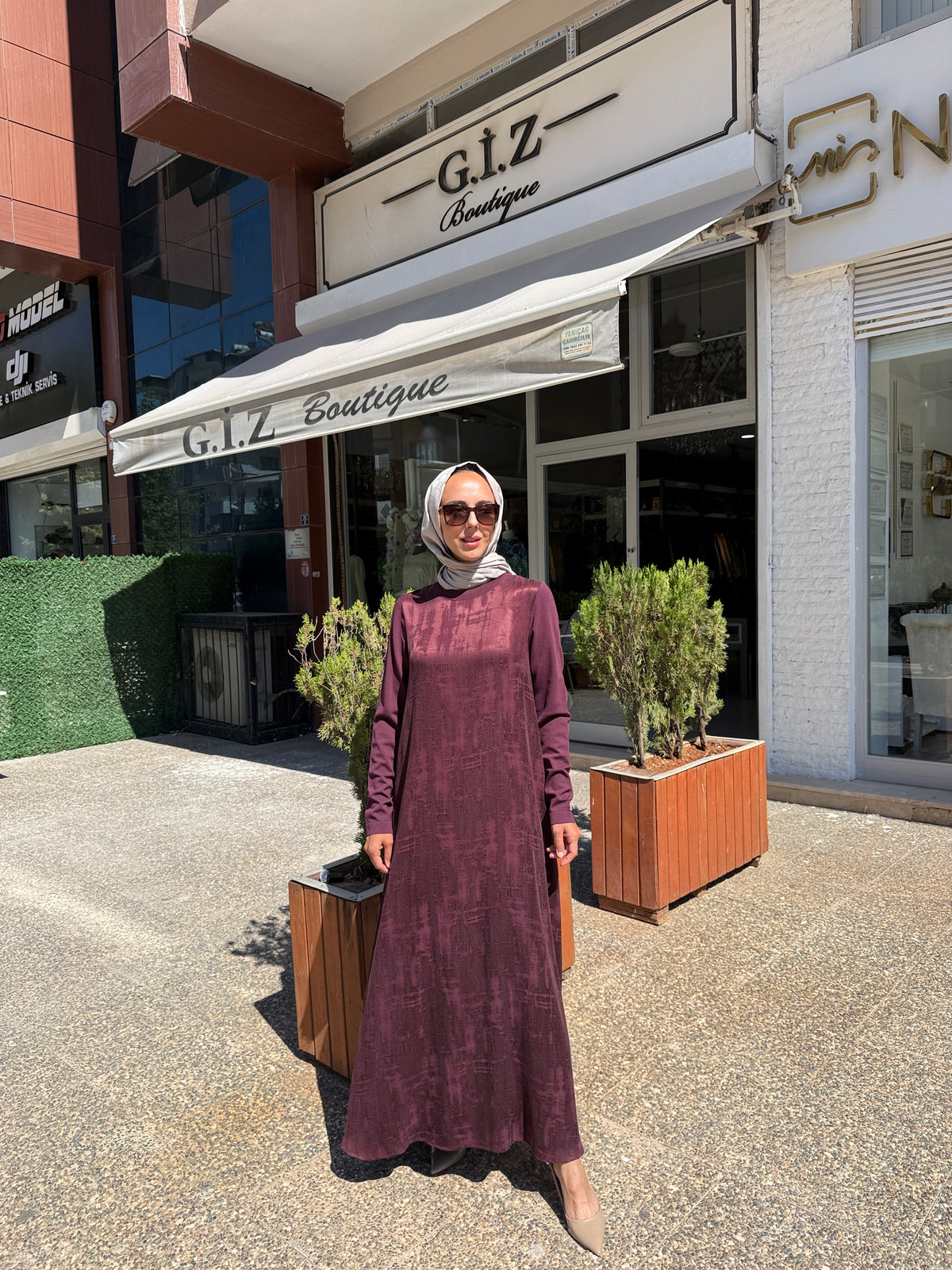 Miss Dalida 3264401 Kendinden Desenli Cupra Elbise
