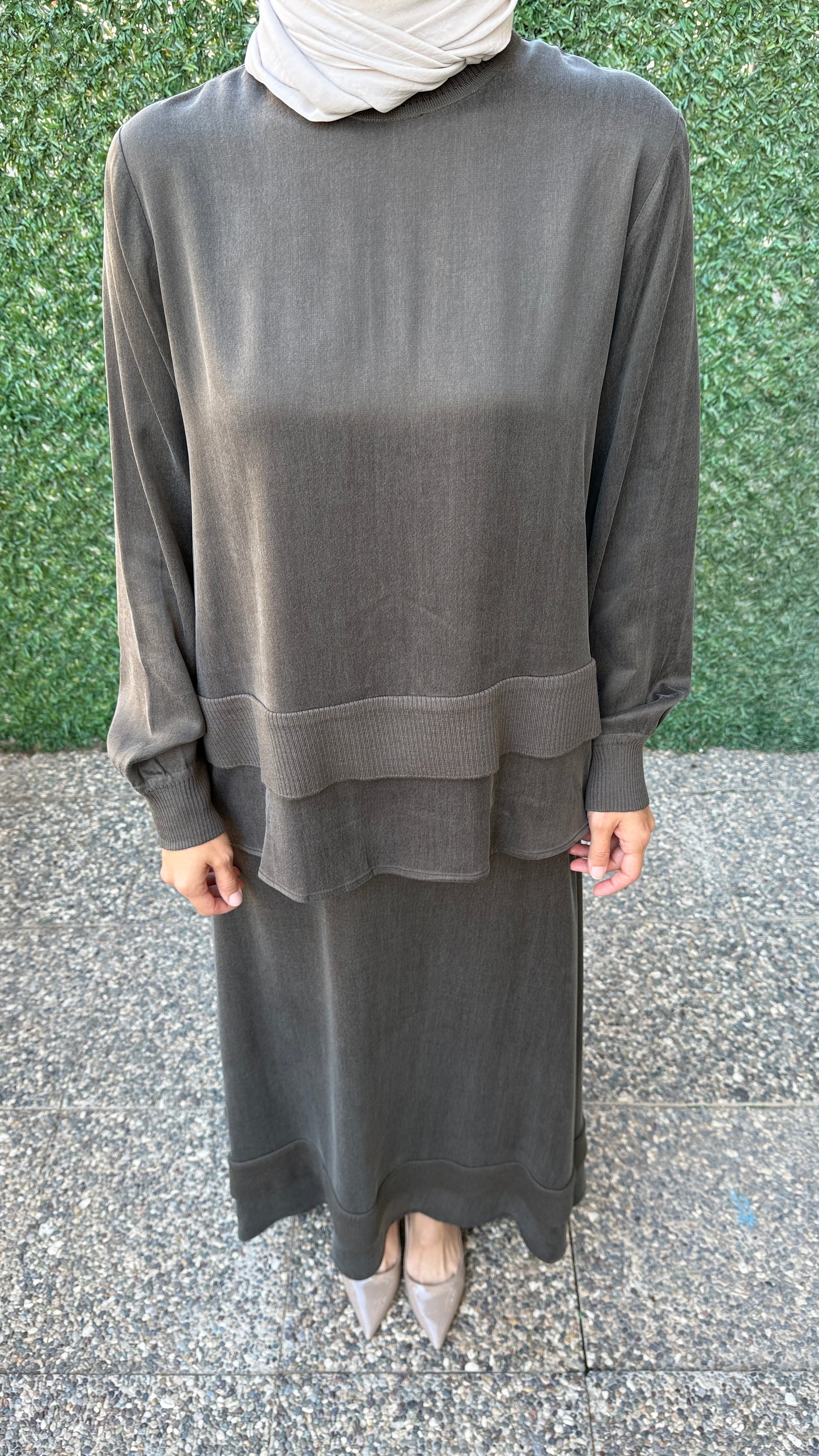 Miss Dalida Triko Bant Detaylı Cupro Etek