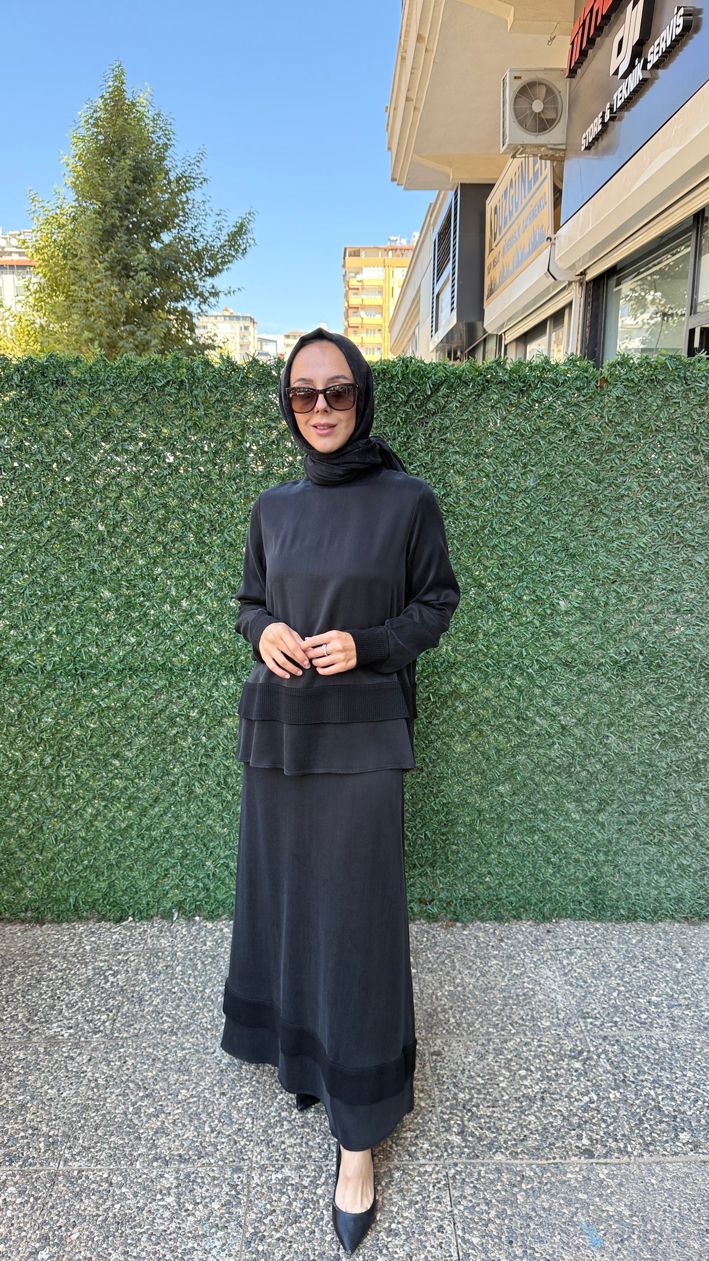 Miss Dalida Triko Bant Detaylı Cupro Etek