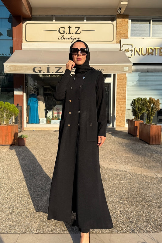 Miss Dalida Çift Düğmeli Merserize Hırka