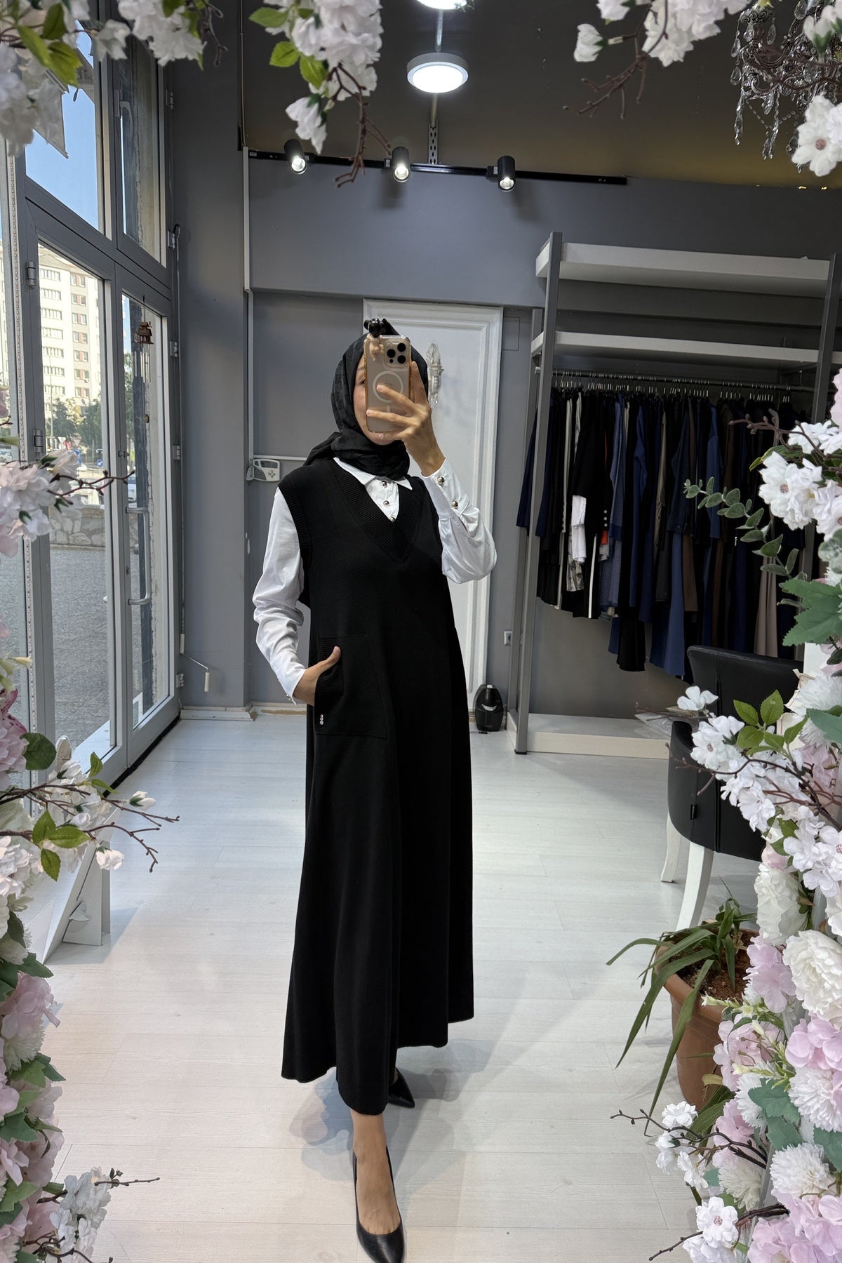 Miss Dalida Gömlek Yaka Triko Elbise