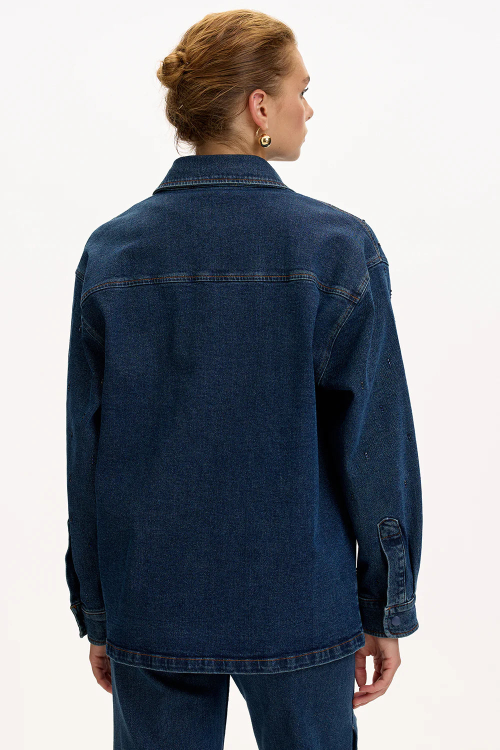 Exquise Cepli Uzun Kollu Düğmeli Regular İndigo Denim Ceket