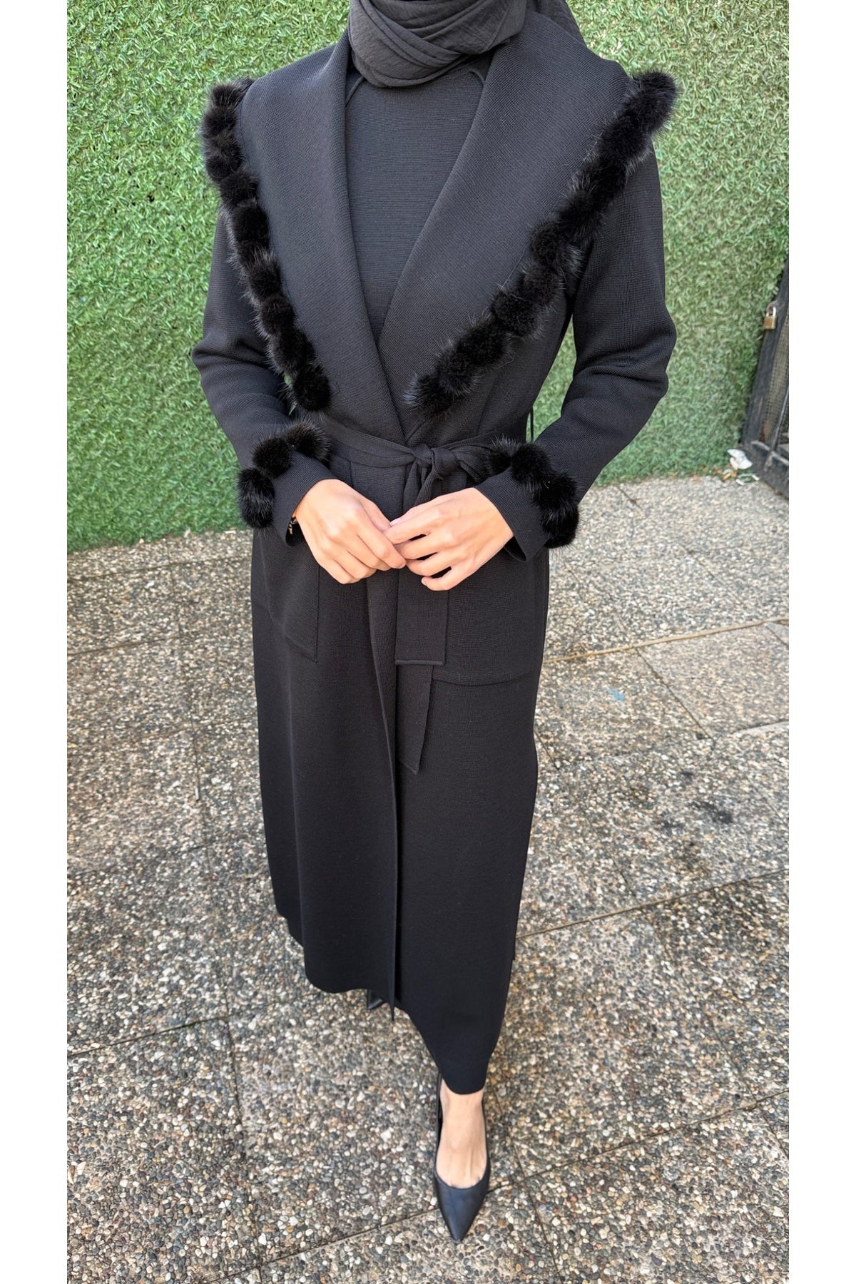 Miss Dalida Kürk Detaylı Siyah Hırka