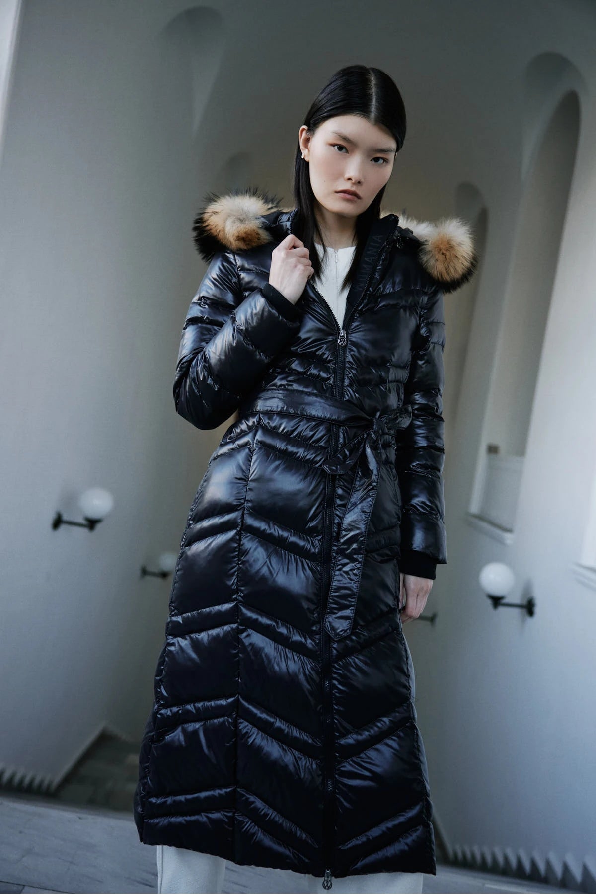 Womania-Mont-Roma Naturel Kürklü Puffer Mont