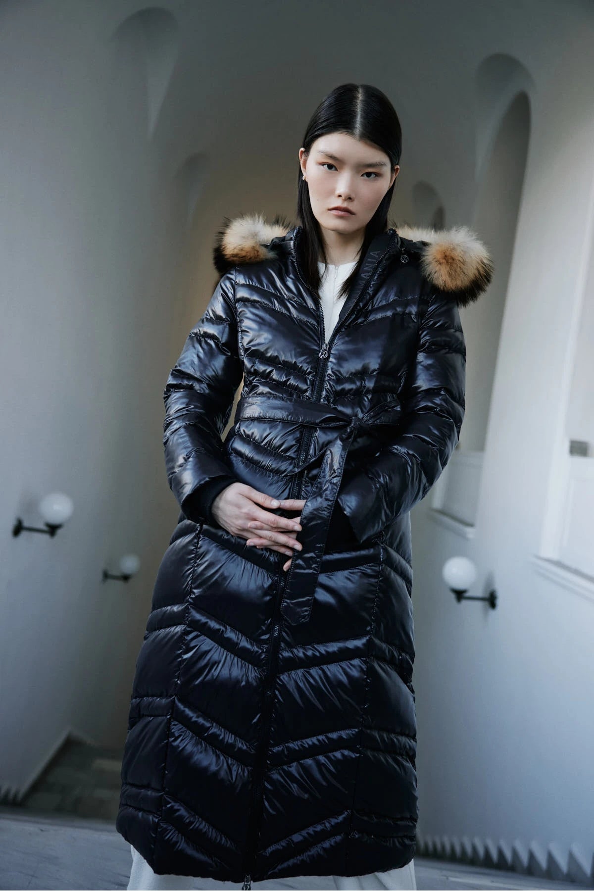 Womania-Mont-Roma Naturel Kürklü Puffer Mont