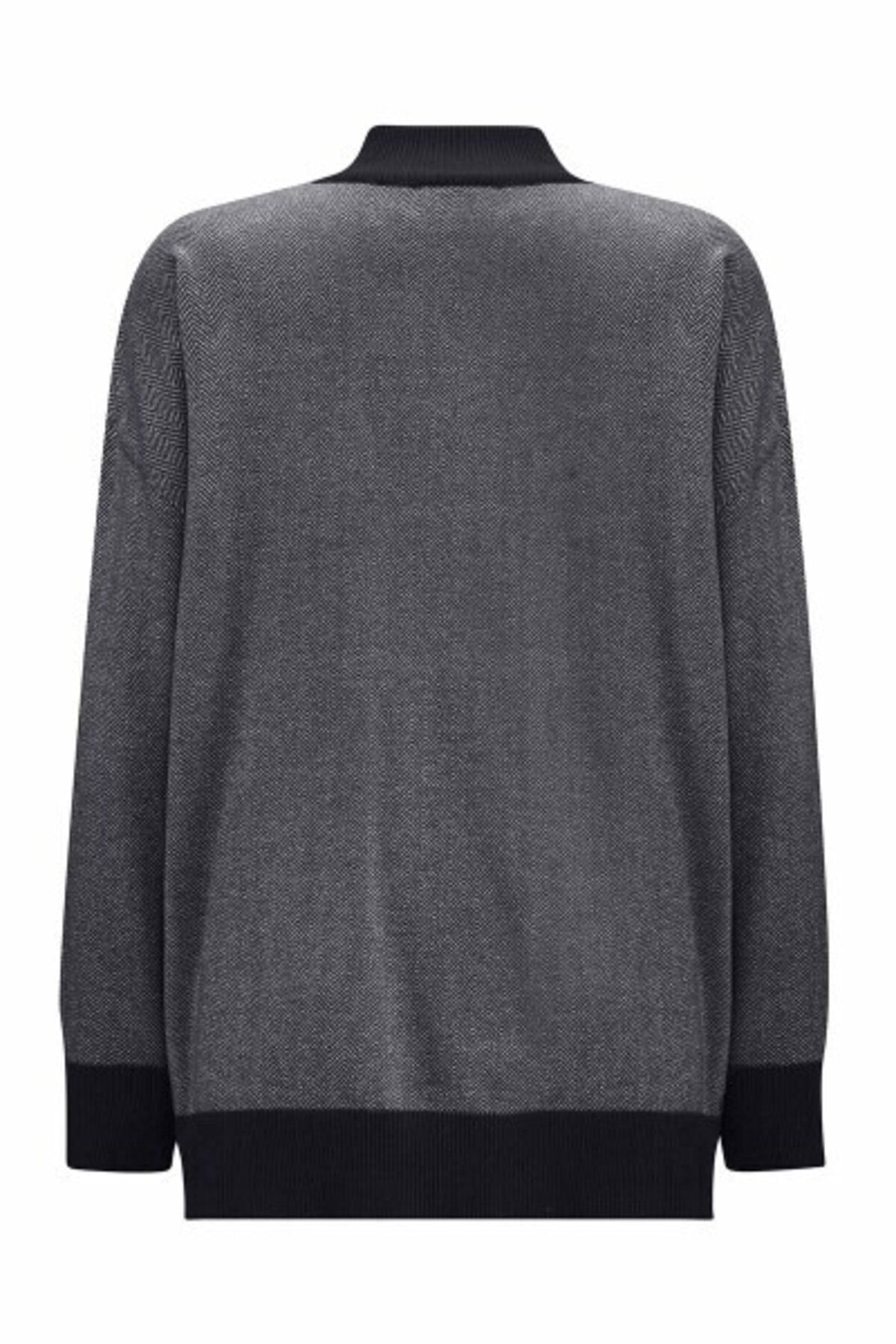 Miss Dalida Dik Yaka Fermuarlı Cepli Triko Ceket