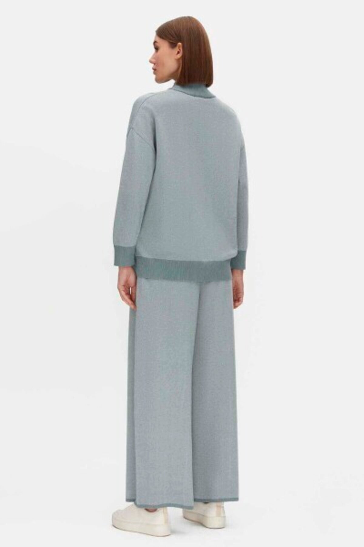 Miss Dalida Dik Yaka Fermuarlı Cepli Triko Ceket