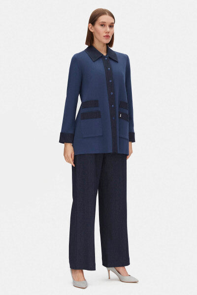 Miss Dalida Denim Detaylı Triko Ceket